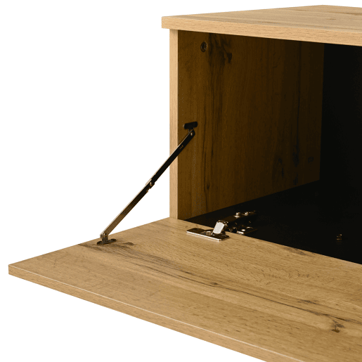 Móvel de TV 180 cm - Minimalista com portas duplas, compartimentos abertos e rebatíveis - Madeira Móvel de TV 180 cm - Minimalista com portas duplas, compartimentos abertos e rebatíveis - Madeira