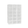 Organizador de sapatos modular de 18 peças u2013 empilhável, multifuncional, para organizar sapatos e arrumação u2013 transparente e branco