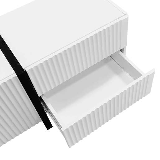 Móvel de TV 190 cm - 3 portas, 2 gavetas - Branco e Preto Móvel de TV 190 cm - 3 portas, 2 gavetas - Branco e Preto
