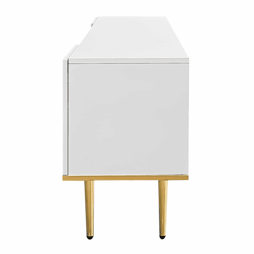 Móvel moderno para televisão - com 2 portas e 2 gavetas - pés metálicos - Branco