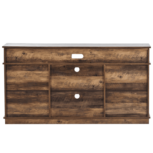 Móvel de TV 148x40x78 cm - 2 portas de correr, prateleiras ajustáveis, estilo rústico - Castanho Móvel de TV 148x40x78 cm - 2 portas de correr, prateleiras ajustáveis, estilo rústico - Castanho