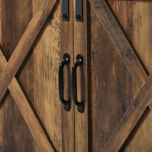 Móvel de TV 148x40x78 cm - 2 portas de correr, prateleiras ajustáveis, estilo rústico - Castanho Móvel de TV 148x40x78 cm - 2 portas de correr, prateleiras ajustáveis, estilo rústico - Castanho