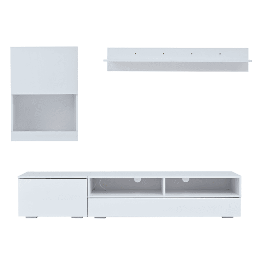 Conjunto de móveis para TV 175x39x34 cm - Conjunto completo com LED, Hochglanz, para TVs de até 80, Branco Conjunto de móveis para TV 175x39x34 cm - Conjunto completo com LED, Hochglanz, para TVs de até 80, Branco
