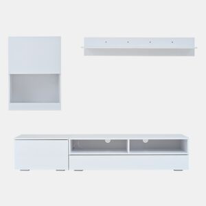 Conjunto de móveis para TV 175x39x34 cm - Conjunto completo com LED, Hochglanz, para TVs de até 80, Branco