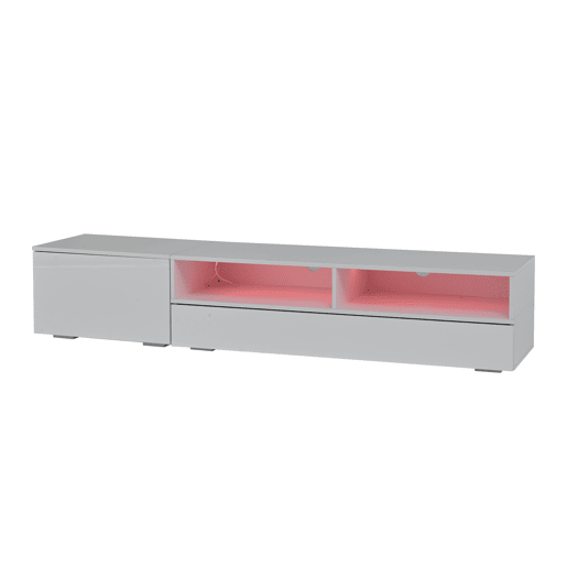 Conjunto de móveis para TV 175x39x34 cm - Conjunto completo com LED, Hochglanz, para TVs de até 80, Branco Conjunto de móveis para TV 175x39x34 cm - Conjunto completo com LED, Hochglanz, para TVs de até 80, Branco