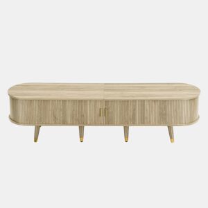 Móvel de TV baixo - com portas de correr, suporte para TV, design exclusivo - Madeira