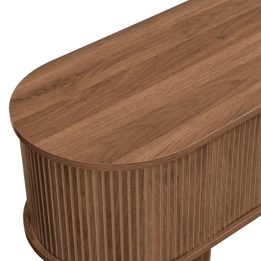 Móvel de TV 175 cm - Porta deslizante em rattan, design em imitação de nogueira, com arrumação - Nogueira Móvel de TV 175 cm - Porta deslizante em rattan, design em imitação de nogueira, com arrumação - Nogueira