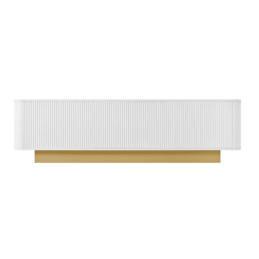 Móvel de TV 170 cm - Design arredondado, arrumação, gestão de cabos, frente texturizada - Branco