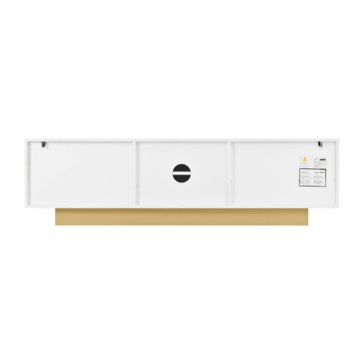 Móvel de TV 170 cm - Design arredondado, arrumação, gestão de cabos, frente texturizada - Branco