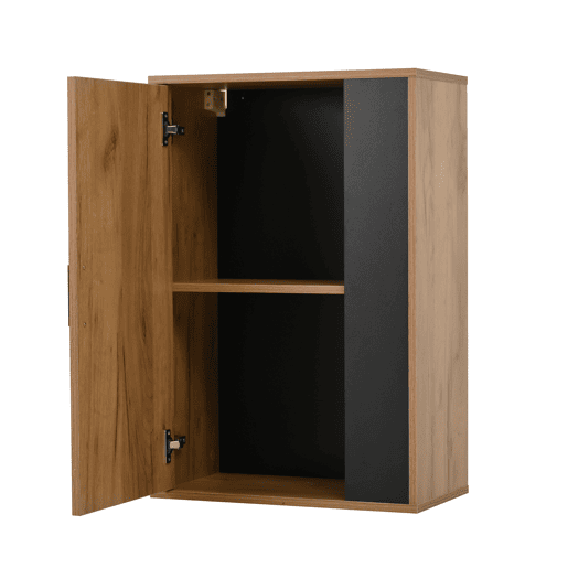 Móvel para TV 140x35x39 cm - Conjunto completo de 3 peças, TV-Board, estante e prateleira de parede - Cor madeira + preto Móvel para TV 140x35x39 cm - Conjunto completo de 3 peças, TV-Board, estante e prateleira de parede - Cor madeira + preto