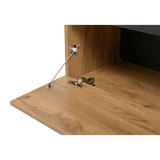 Móvel para TV 140x35x39 cm - Conjunto completo de 3 peças, TV-Board, estante e prateleira de parede - Cor madeira + preto Móvel para TV 140x35x39 cm - Conjunto completo de 3 peças, TV-Board, estante e prateleira de parede - Cor madeira + preto