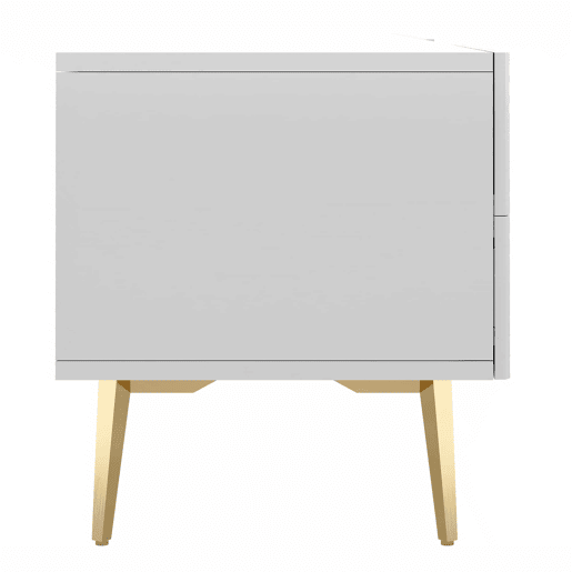Móvel TV escandinavo contemporâneo de 180 cm para TV de 75u201D - 2 gavetas e 3 compartimentos - branco