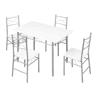 Conjunto de sala de jantar 70 x 110 x 76 cm - Mesa e cadeiras de design moderno para sala de jantar e varanda - Prateado e branco