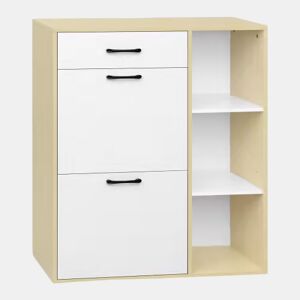 Sapateira 80 x 30 x 90 cm - 3 em 1, organizador de sapatos estreito com espaço de arrumação para a entrada - Branco