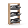 Sapateira Remi de 3 portas Roble Canadian - Grafito 60 x 113 x 22 cm