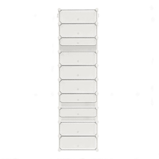 Armário modular para sapatos 40x30x170 cm - Organizador multifuncional para sapatos, livros, brinquedos e roupa - Branco