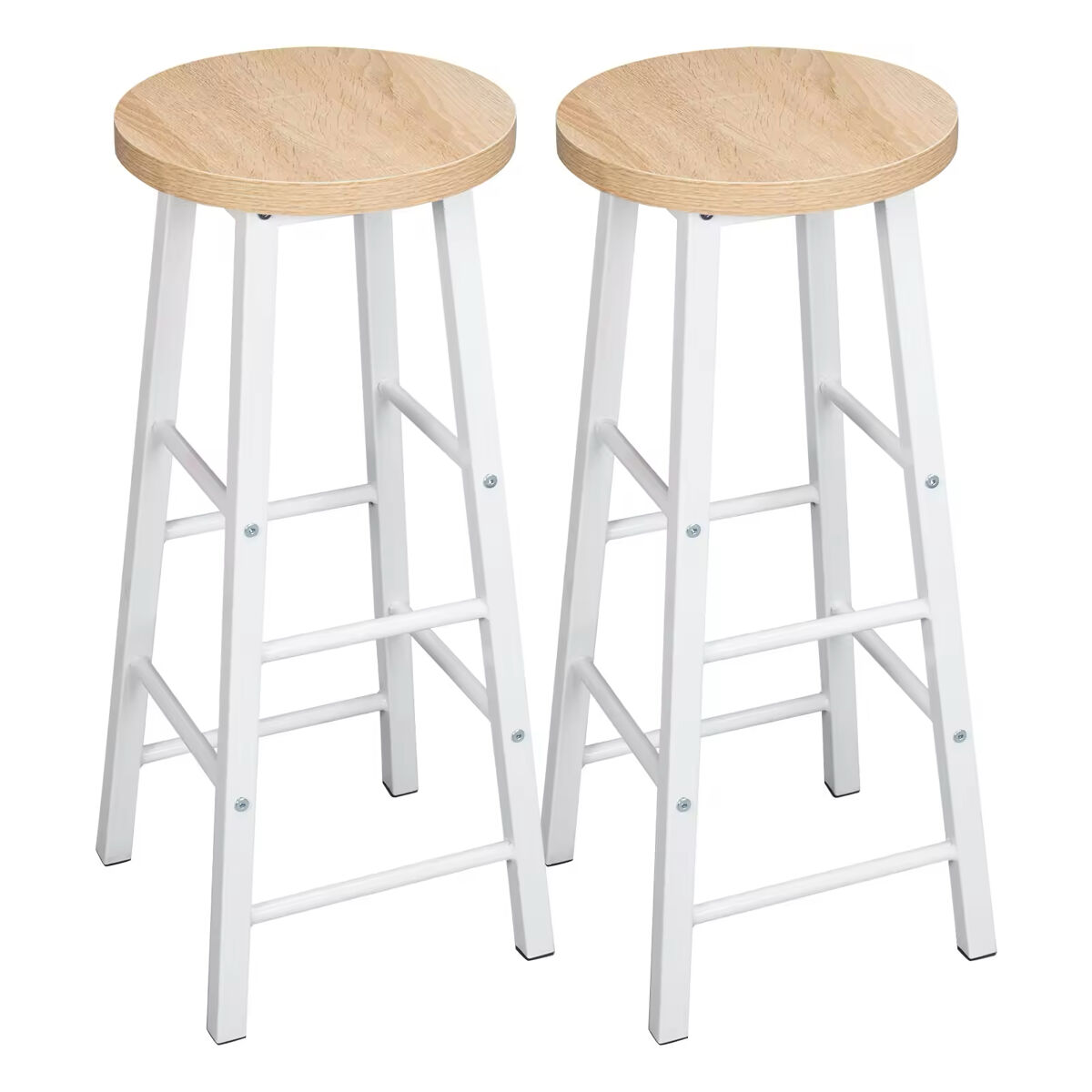 Taburetes de bar 30x30x71 cm - estilo bistró con reposapiés, set de 2 unidades - roble claro