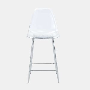 Bancos de bar, 4 unidades - Design moderno transparente com estrutura metálica - Prateado