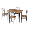 Conjunto de jantar com mesa e cadeiras - Design moderno para interiores e varandas - Castanho rústico