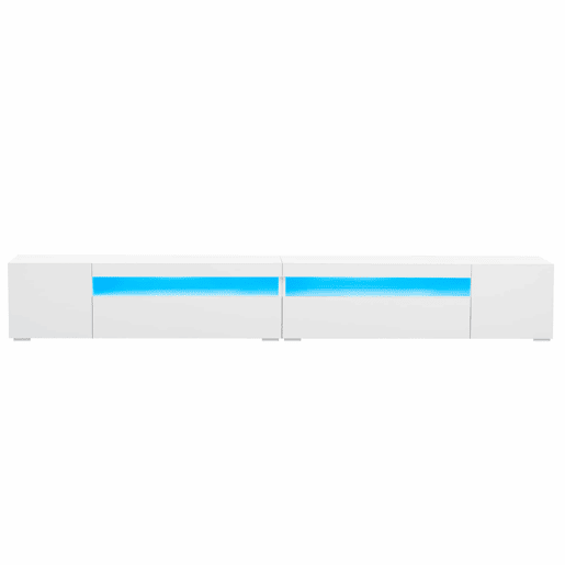 Móvel de TV 240 cm - Painel brilhante, iluminação LED variável - Branco Móvel de TV 240 cm - Painel brilhante, iluminação LED variável - Branco