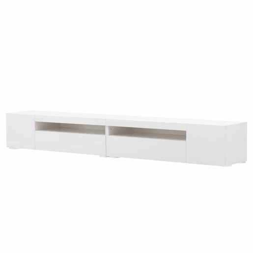 Móvel de TV 240 cm - Painel brilhante, iluminação LED variável - Branco Móvel de TV 240 cm - Painel brilhante, iluminação LED variável - Branco