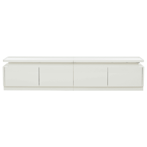 Móvel para TV 180x34x40 cm - Com 4 gavetas, LED, baixo brilho, para TV de 80 - Branco Móvel para TV 180x34x40 cm - Com 4 gavetas, LED, baixo brilho, para TV de 80 - Branco