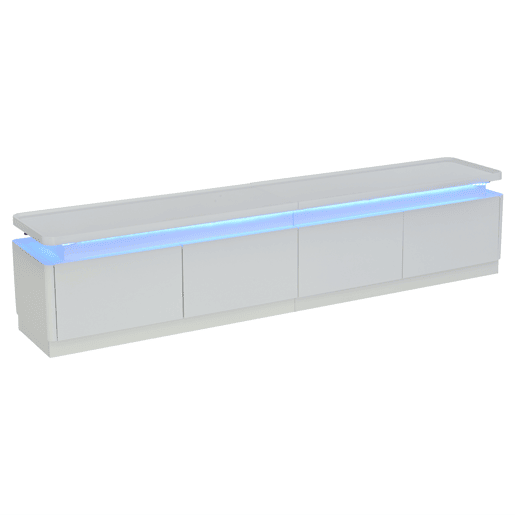 Móvel para TV 180x34x40 cm - Com 4 gavetas, LED, baixo brilho, para TV de 80 - Branco Móvel para TV 180x34x40 cm - Com 4 gavetas, LED, baixo brilho, para TV de 80 - Branco