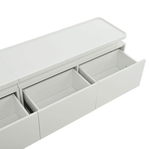 Móvel para TV 180x34x40 cm - Com 4 gavetas, LED, baixo brilho, para TV de 80 - Branco Móvel para TV 180x34x40 cm - Com 4 gavetas, LED, baixo brilho, para TV de 80 - Branco