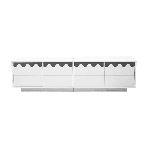 Móvel de TV 170x40 cm - 4 portas com design ondulado - Moderno - Bege Móvel de TV 170x40 cm - 4 portas com design ondulado - Moderno - Bege