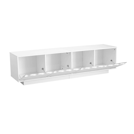 Móvel de TV 170x40 cm - 4 portas com design ondulado - Moderno - Bege Móvel de TV 170x40 cm - 4 portas com design ondulado - Moderno - Bege