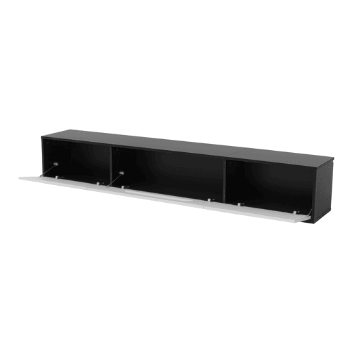 Móvel de TV 180 cm - Moderno com LED, USB e luz mutável - Preto e Branco