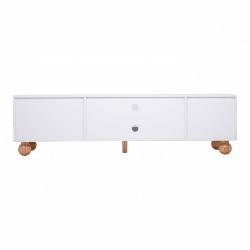 Móvel TV 170cm - 2 portas - 3 zonas abertas em arco - Branco Móvel TV 170cm - 2 portas - 3 zonas abertas em arco - Branco
