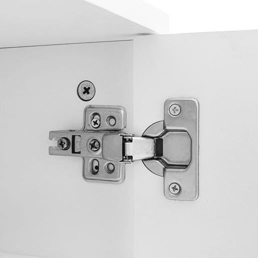 Móvel de TV baixo - portas estruturadas, gavetas e prateleiras abertas, puxadores e pés dourados - Branco Móvel de TV baixo - portas estruturadas, gavetas e prateleiras abertas, puxadores e pés dourados - Branco