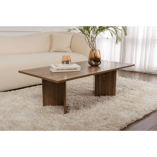 Well Home Mesa de Centro Sumatra 119x60x40 cm Acabamento Nogueira, Design Moderno e Elegante, Tampo de 18 mm em Melamina, Montagem Fácil Well Home Mesa de Centro Sumatra 119x60x40 cm Acabamento Nogueira, Design Moderno e Elegante, Tampo de 18 mm em Melamina, Montagem Fácil