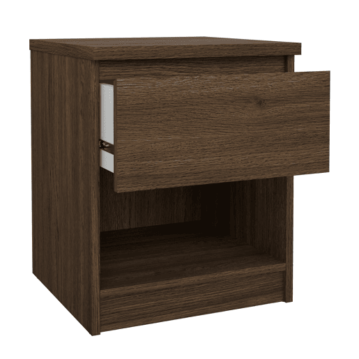 Sil Mesa de Cabeceira 1 Gaveta Narbonne Oak 41x40x50 cm  Mesa Auxiliar para Quarto com Prateleira Aberta e Design Moderno