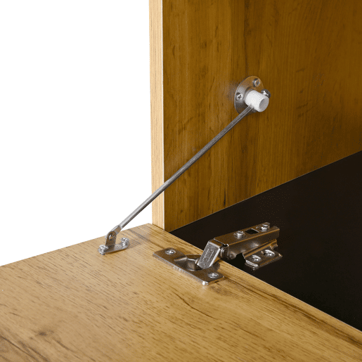 Móvel para televisão de 160 cm - 2 portas com gaveta, prateleira aberta, pés de metal, estilo madeira - Natural Móvel para televisão de 160 cm - 2 portas com gaveta, prateleira aberta, pés de metal, estilo madeira - Natural