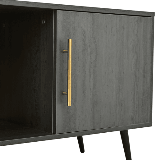 Móvel para TV 200x40x55,5 cm - Design elegante, para TV de 90 - Cinza e madeira Móvel para TV 200x40x55,5 cm - Design elegante, para TV de 90 - Cinza e madeira