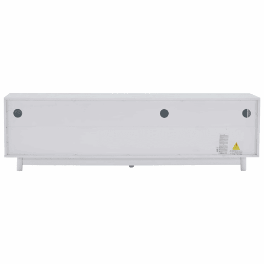 Móvel de TV 175x38x51 cm - Design curvo, porta em vidro temperado, iluminação LED, para sala e quarto - Branco Móvel de TV 175x38x51 cm - Design curvo, porta em vidro temperado, iluminação LED, para sala e quarto - Branco