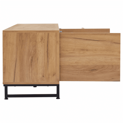 Armário para TV - com 2 gavetas 2 portas 2 compartimentos abertos - Natural Armário para TV - com 2 gavetas 2 portas 2 compartimentos abertos - Natural