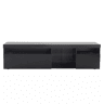 Móvel TV moderno de 180 cm com LED - 3 portas e 5 compartimentos abertos - Preto