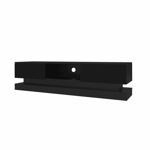 Móvel de TV 160x35x40,5 cm - Com LED, 2 gavetas, controlo de aplicação, design anti-queda - Preto Móvel de TV 160x35x40,5 cm - Com LED, 2 gavetas, controlo de aplicação, design anti-queda - Preto
