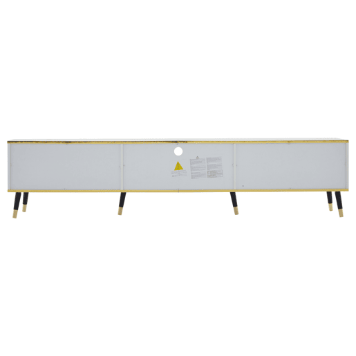 Móvel para TV 200x40x46 cm - Madeira, 2 portas, 1 gaveta, para TVs até 90 - Branco