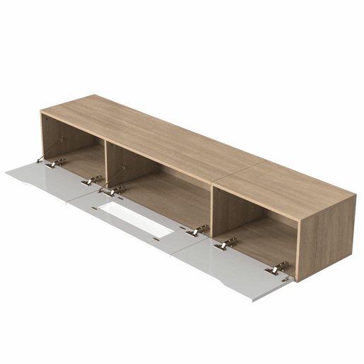 Móvel de TV - Características em branco brilhante com luz LED mutável - Branco Móvel de TV - Características em branco brilhante com luz LED mutável - Branco