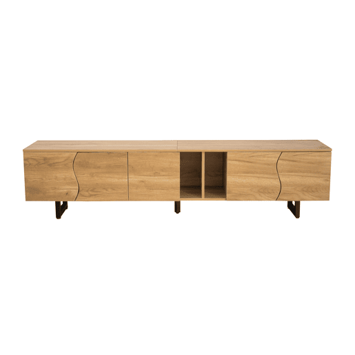 Móvel de TV 191x38 cm - 5 portas, design exclusivo, baixo - Natural Móvel de TV 191x38 cm - 5 portas, design exclusivo, baixo - Natural