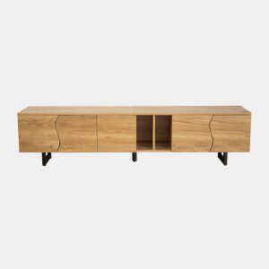 Móvel de TV 191x38 cm - 5 portas, design exclusivo, baixo - Natural