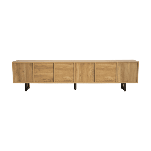 Móvel de TV 191x38 cm - 5 portas, design exclusivo, baixo - Natural Móvel de TV 191x38 cm - 5 portas, design exclusivo, baixo - Natural
