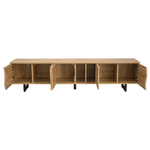 Móvel de TV 191x38 cm - 5 portas, design exclusivo, baixo - Natural Móvel de TV 191x38 cm - 5 portas, design exclusivo, baixo - Natural