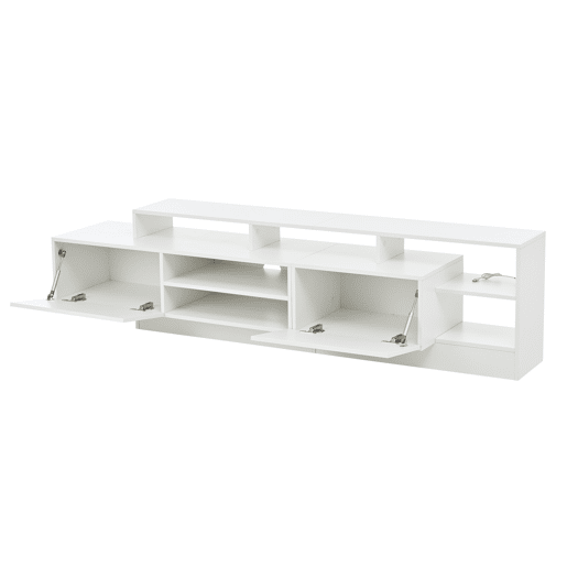 Móvel de TV 190x40x48,5 cm - Lowboard moderno com LED e design de alto brilho para TVs até 70 - Branco Móvel de TV 190x40x48,5 cm - Lowboard moderno com LED e design de alto brilho para TVs até 70 - Branco