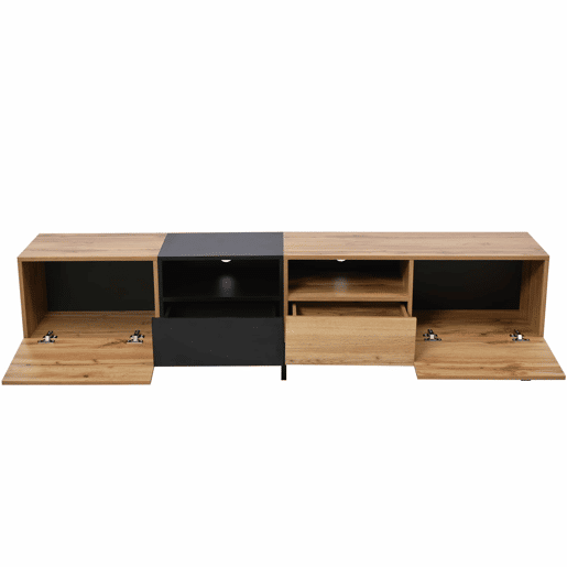 Armário TV 190cm - 2 portas + 2 gavetas + 2 compartimentos - estilo industrial - Natural Armário TV 190cm - 2 portas + 2 gavetas + 2 compartimentos - estilo industrial - Natural