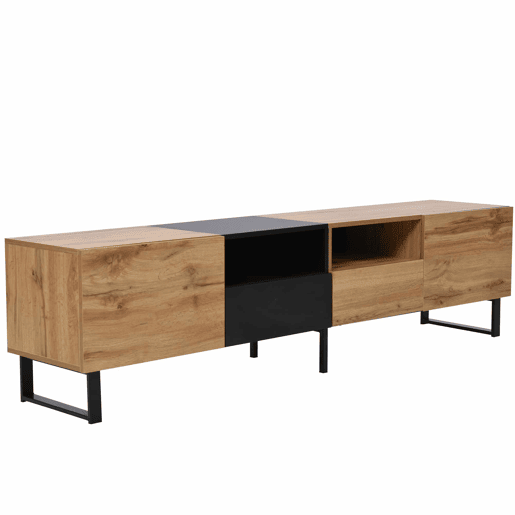 Armário TV 190cm - 2 portas + 2 gavetas + 2 compartimentos - estilo industrial - Natural Armário TV 190cm - 2 portas + 2 gavetas + 2 compartimentos - estilo industrial - Natural